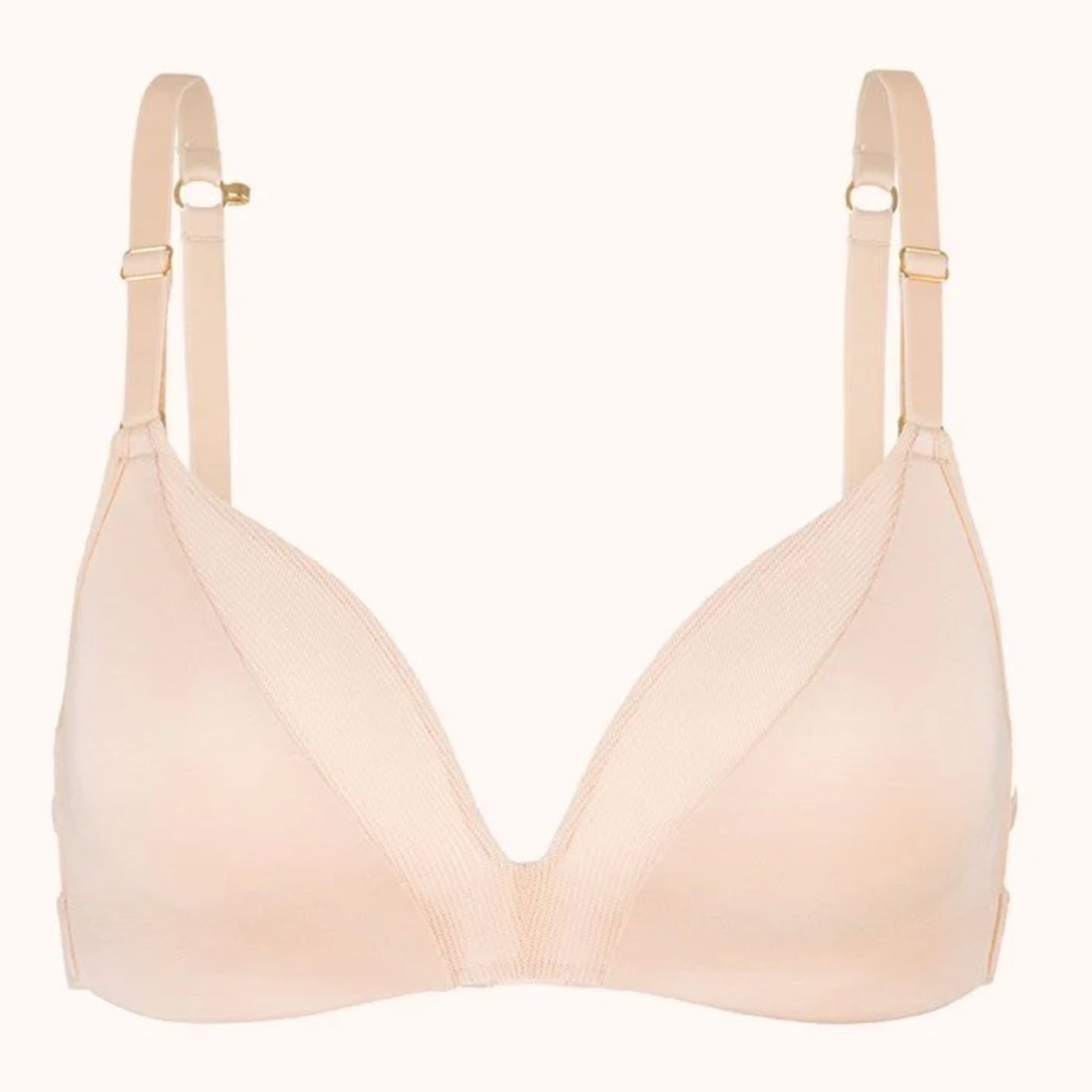 Lively The all‎ day deep V No Wire Bra toasted almond Sz 36DDD